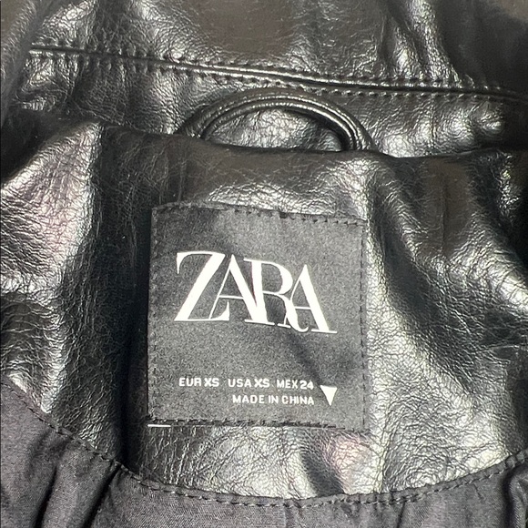 Zara Sleek Black Biker Jacket size XS - Picture 2 of 10